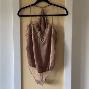 NWT abercrombie satin lace cami bodysuit